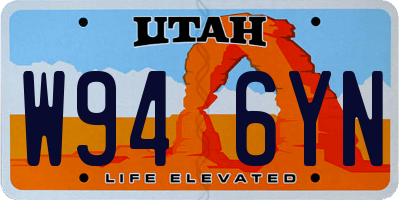 UT license plate W946YN