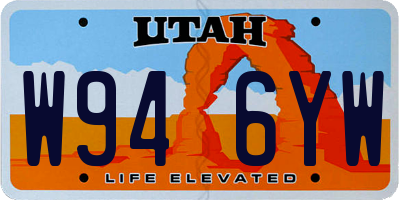 UT license plate W946YW