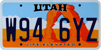 UT license plate W946YZ