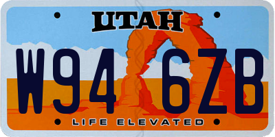 UT license plate W946ZB