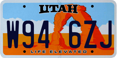 UT license plate W946ZJ