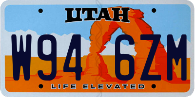 UT license plate W946ZM