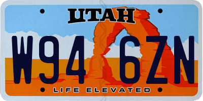 UT license plate W946ZN