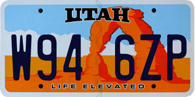 UT license plate W946ZP