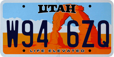 UT license plate W946ZQ