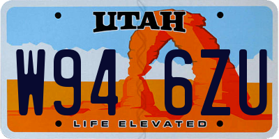 UT license plate W946ZU