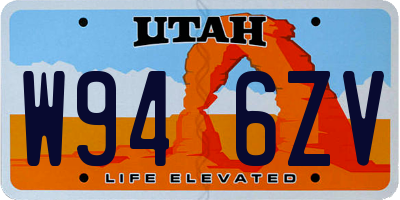 UT license plate W946ZV