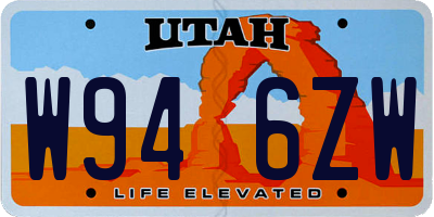 UT license plate W946ZW