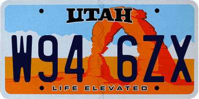 UT license plate W946ZX