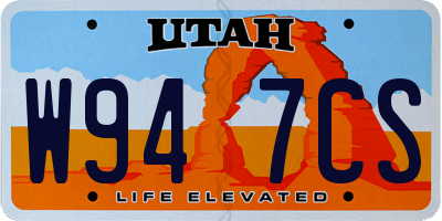 UT license plate W947CS