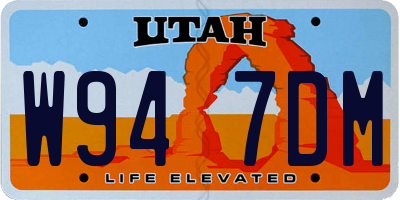 UT license plate W947DM
