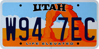 UT license plate W947EC
