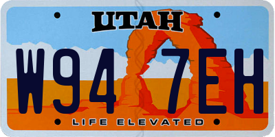 UT license plate W947EH