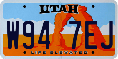 UT license plate W947EJ