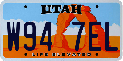 UT license plate W947EL