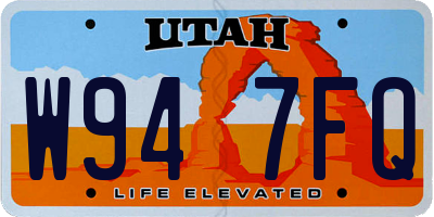 UT license plate W947FQ