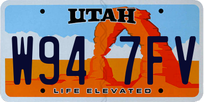 UT license plate W947FV