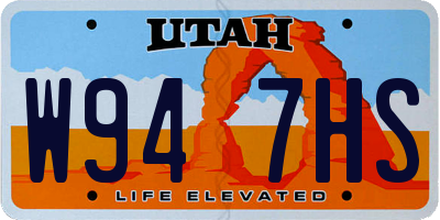 UT license plate W947HS