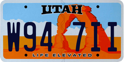 UT license plate W947II