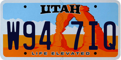 UT license plate W947IQ