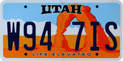 UT license plate W947IS