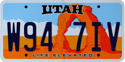 UT license plate W947IV