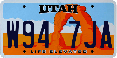 UT license plate W947JA