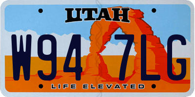 UT license plate W947LG