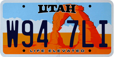 UT license plate W947LI