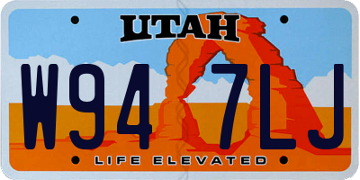 UT license plate W947LJ