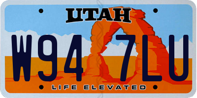 UT license plate W947LU