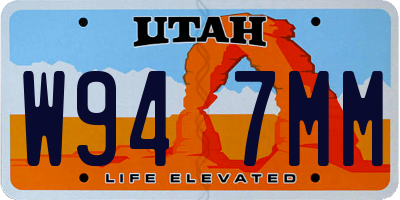UT license plate W947MM