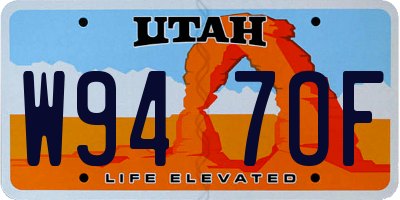 UT license plate W947OF