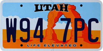 UT license plate W947PC