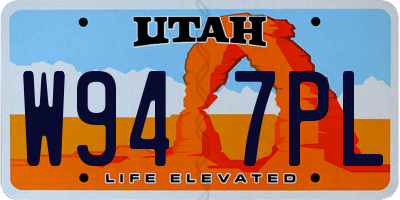 UT license plate W947PL