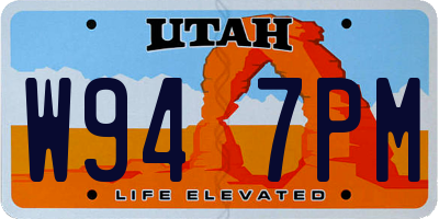 UT license plate W947PM