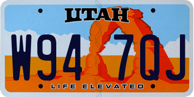 UT license plate W947QJ