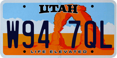UT license plate W947QL