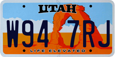 UT license plate W947RJ