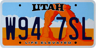 UT license plate W947SL