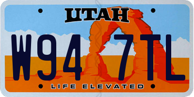 UT license plate W947TL