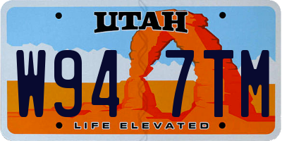 UT license plate W947TM