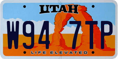 UT license plate W947TP