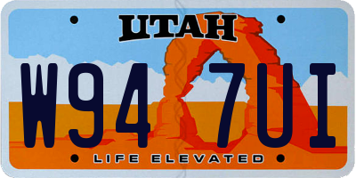 UT license plate W947UI