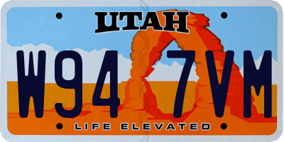 UT license plate W947VM
