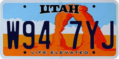 UT license plate W947YJ
