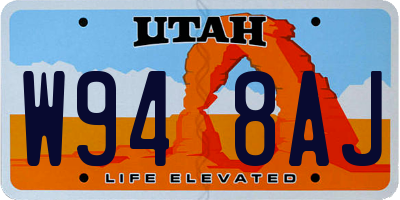 UT license plate W948AJ