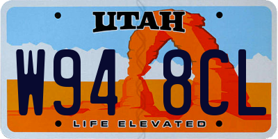 UT license plate W948CL