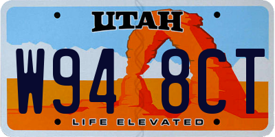 UT license plate W948CT