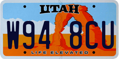 UT license plate W948CU